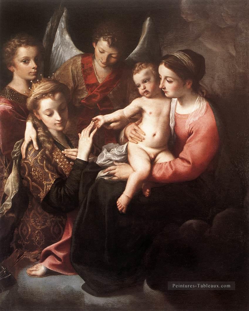 Le Mariage Mystique de Sainte Catherine Baroque Annibale Carracci Peintures à l'huile